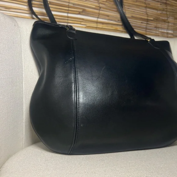 Vintage Coach Black Leather Shoulder Tote 9993 - Picture 4 of 9
